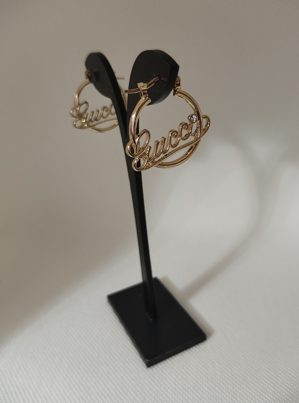 Fashion Gold Logo Hoop Earrings